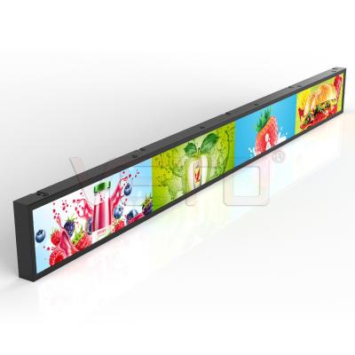 China 36.6 Inch Commodity Shelves Stretched Bar LCD Split Screen 16G Flash ROM for sale