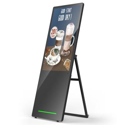 China 43'' Folding Mobile LCD Digital Display Portable Self-Service Digital Signage With Built-in Battery for sale