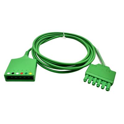 China Single Pin ECG Extension Cable Compatible Drager MS16256 Green- 2m for sale