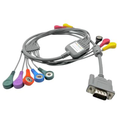 China ECG Lead ECG Holter Monitoring System Cable For Changchun Digital 15 Pin Length 0.9m for sale