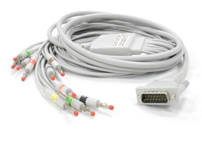 Chine Câble AT1/2 d'électrocardiogramme de Schiller avec le long diamètre du connecteur mâle du DB 15 de vis 5.0mm à vendre