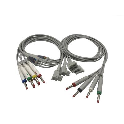 China El cable del ECG de Philips/de HP con la ventaja 10 ata con alambre 2 Pin Connector Grey Color 989803151651 en venta