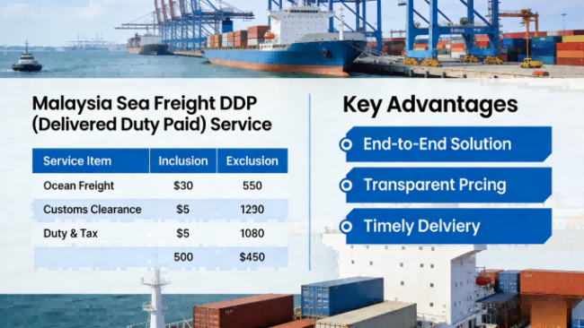 Malaysia sea freight logistics and transportation diagram