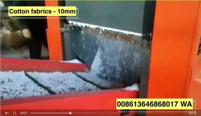 China telas de 1600F Cottom que machacan la capacidad de destrozo por hora hecha punto 400kg del tamaño del final de la trituradora 10m m de la tela en venta