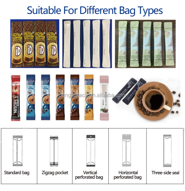 Advanced High Quality Instant Coffee Salt Sugar Stick Sachet Multi Lanes Coffee Stick Packing Sealing Machine