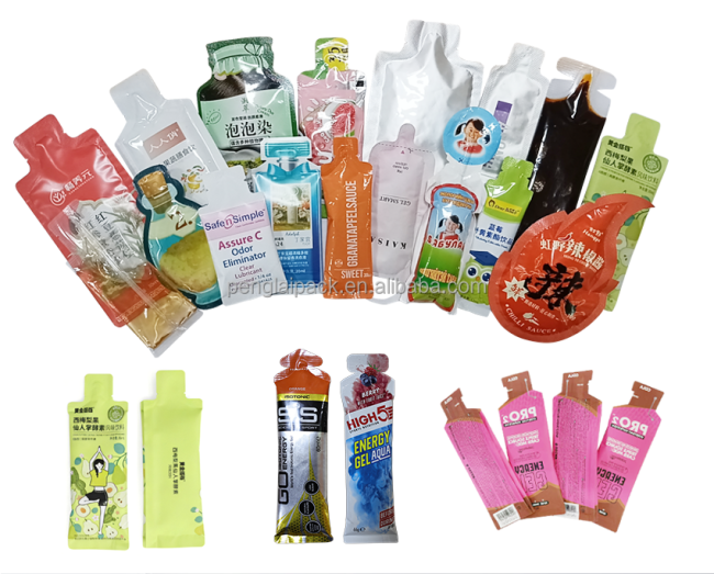 2026 Full Automatic Irregular Sachet Back Side Sealing Energy Gel Liquid Juice Seasoning Sauce Sachet Packaging Machine