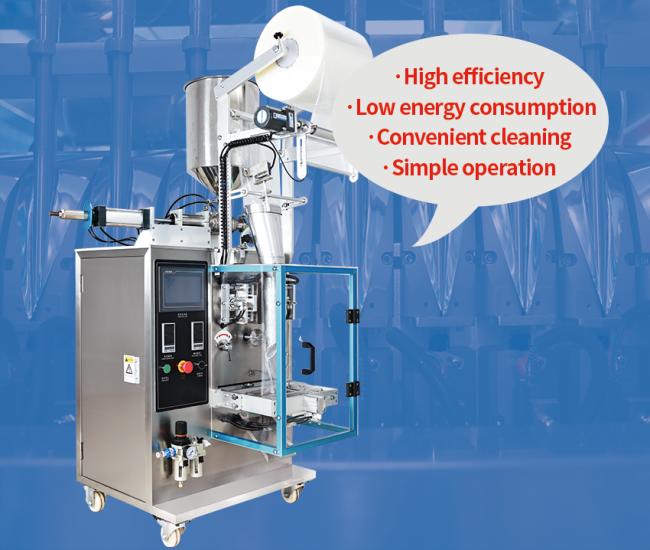 Automatic liquid filling and sealing machine in operation