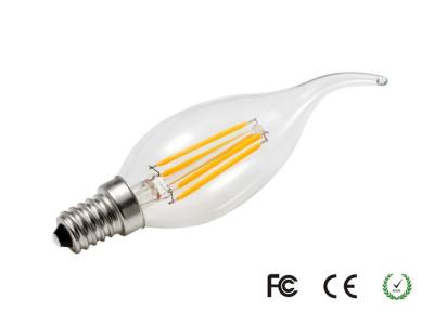 China E14 4W LED Filament Candle Bulb , Tailed CE / RoH / FCC Approved Led Light Bulb for sale