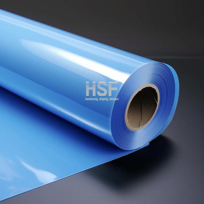 Close-up view of Opaque Blue HDPE Film demonstrating thickness and surface quality