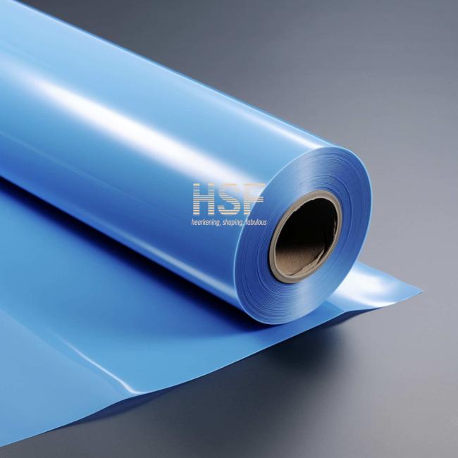 Close-up view of silicone UV cured coating on polyester film