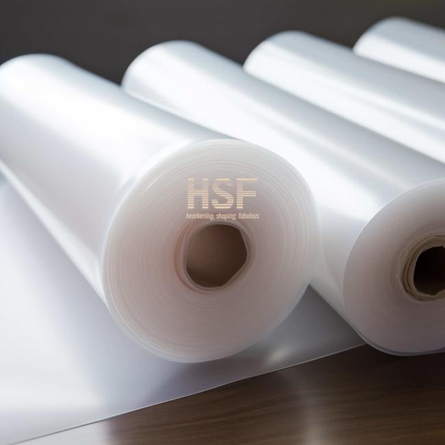 Close-up view of ROHS Translucent White PE Silicone Release Film surface and coating details