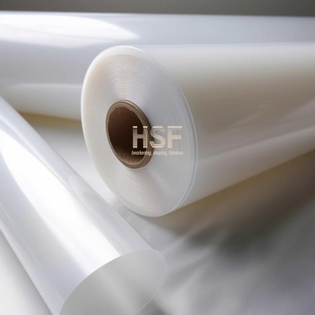 Close-up view of MOPP release film surface and silicone coating
