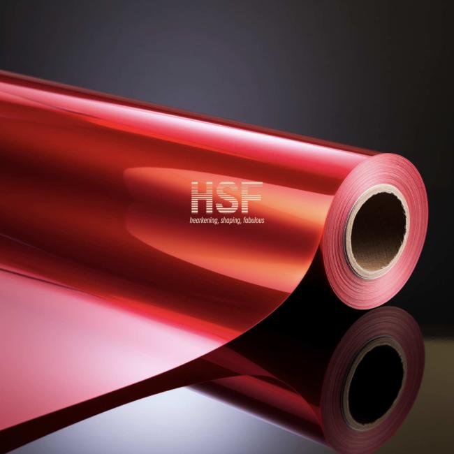 Close-up view of 50μm Opaque Red PET Fluorosilicone Release Film surface and coating