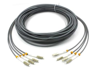 China LC - LC Multimode Fiber Patch Cord , 6 Core Gray Armored Patch Cable For FTTH for sale