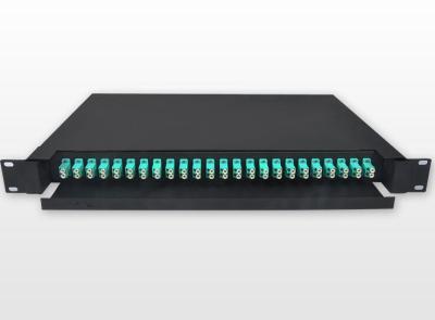 China Metal Frame 1U 24 Port Patch Panel , Multimode 48 Core Optical Patch Panel for sale