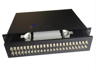 China Caja común de la fibra óptica de acero del Sc, tipo del cajón del panel de remiendo de fibra de 48 puertos en venta
