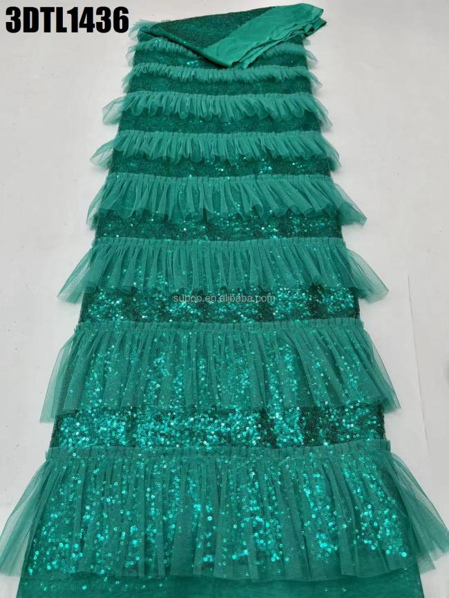 wholesale factory price 3d lace fabric bridal lace textile/ handmade 3d pearl lace for wedding dress