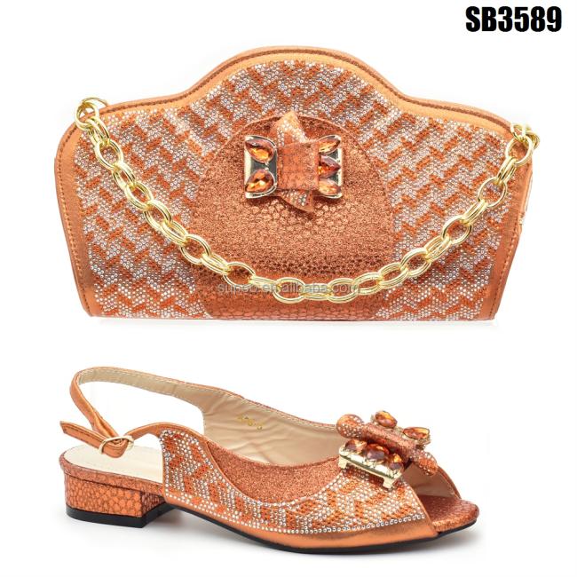 Latest fashion good quality high heels sandals and purses bag set Italian bag to match shoes for women party shoes set