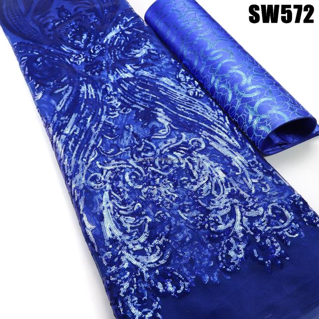 Supoo tulle lace with sequins fabric best selling for African market