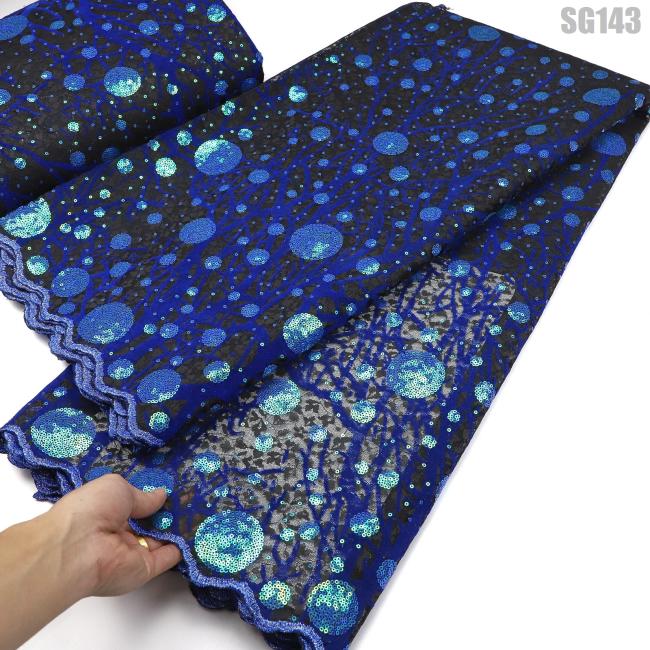 New arrival Unique shiny flocking velvet lace with sequins Senegal dress Ghana fabric african lace wedding dress abaya fabric