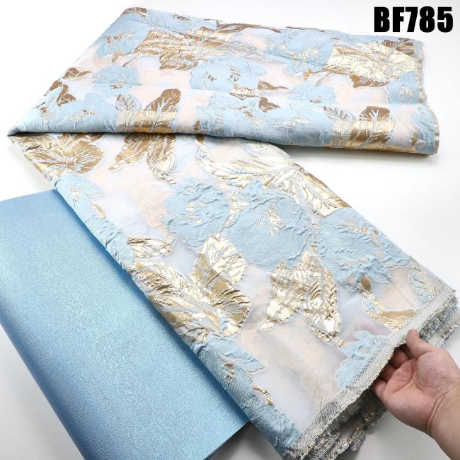 2023 Fashion African Brocade Fabric Jacquard Damask Design Brocade Jacquard Fabric High Quality For Party Wedding Dress