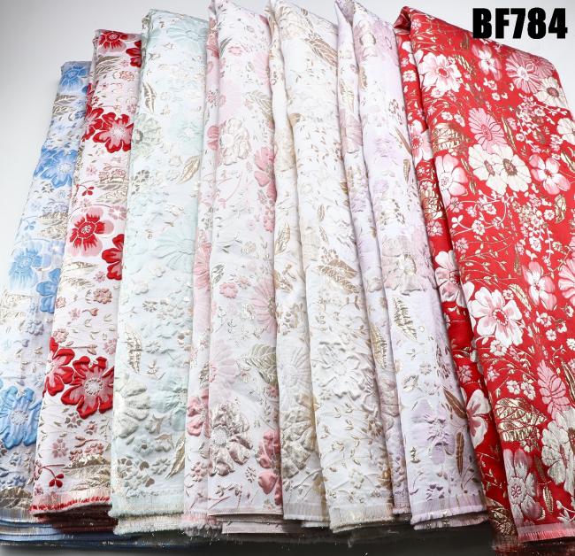 2023 Fashion African Brocade Fabric Jacquard Damask Design Brocade Jacquard Fabric High Quality For Party Wedding Dress