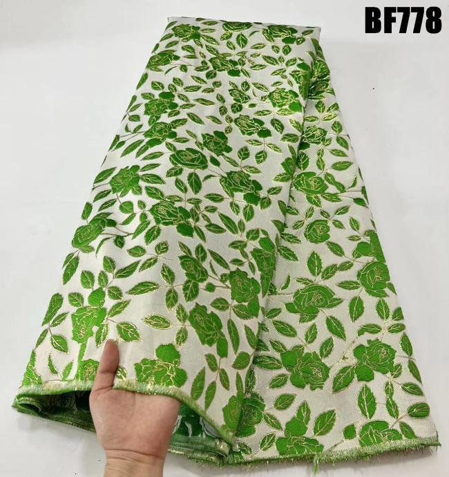 2023 African Brocade Fabric Jacquard Damask Design Brocade Jacquard Fabric High Quality For Party Wedding Dress