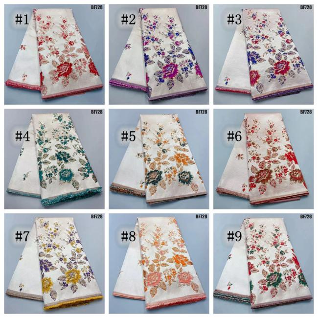 Hot selling African Brocade Fabric Jacquard Damask Design Brocade Jacquard Fabric High Quality For Party Wedding Dress