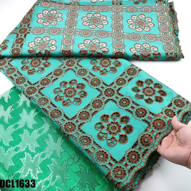 latest cord lace in embroidered fabric quipure lace fabric with colorful stones elegant women dress for party and show