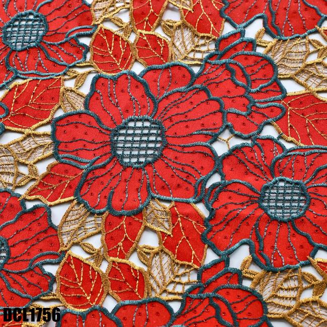 embroidery fabric african attire soft and nice silk african design for lady bridal lace wedding dress embroidery indones