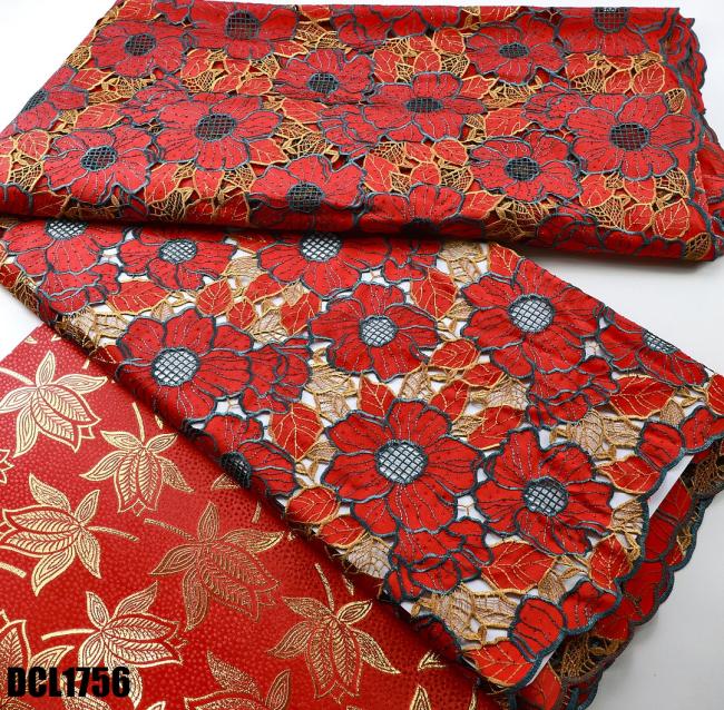 embroidery fabric african attire soft and nice silk african design for lady bridal lace wedding dress embroidery indones