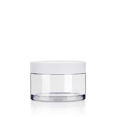 China Heavy Wall Crystal PET Plastic Jars 50ml Cosmetic Jars For Facial Mask for sale