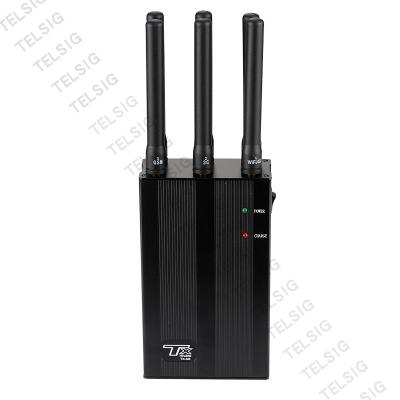 China ABS Plastic + Aluminum Cell Signal Blocker , 6 Antenna Wifi Cellphone Jammer for sale