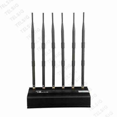 China Libraries / Museum Rf Frequency Jammer , 6 Antenna Cell Phone Signal Blocker for sale