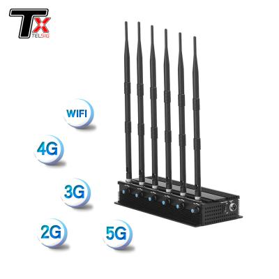 China External 6 Channel Signal Jammer School Cell Phone GPS WiFi Signal Blocker for sale