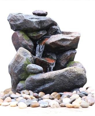 China Outdoor Rock Water Fountains , Stone Waterfall Fountain With Cement Material for sale