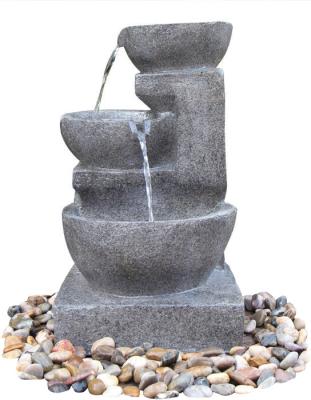 China Hand Cast Indoor / Outdoor Tiered Water Fountains In Faux Stone Bowl for sale