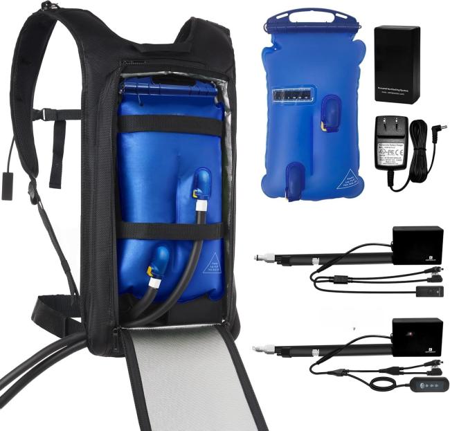 Smart cooling vest with eco friendly design circulating cold water to maintain comfort during physical activity and work