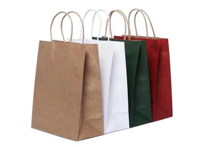 China 250gsm Colored Paper Shopping Bags Retail Shopping Bags Kraft Brown Paper Shopping Bags With Handles for sale