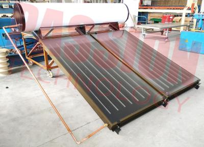 China aquecedor de água térmico solar da placa lisa do banheiro de 300L 250L, coletor solar Titanium azul à venda