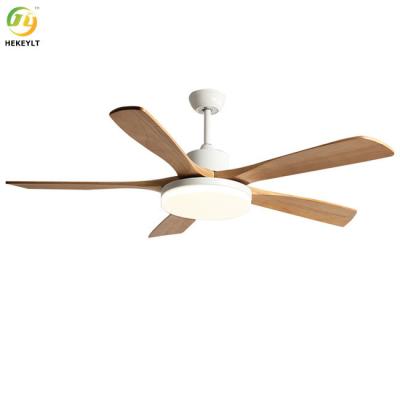 China 50W LED Smart Ceiling Fan Light 4 Wood Blades With Remote Control for sale