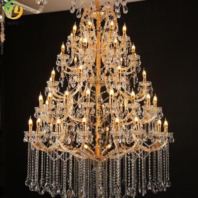 China E14 Crystal Candle Chandelier Lobby Indoor Hotel Custom for sale