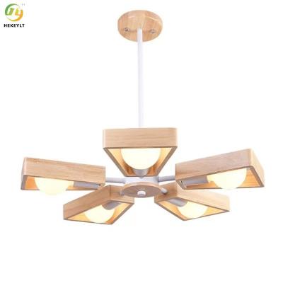 China Hanging Wooden Modern Pendant Light Farmhouse Kitchen Dinning Room E27 for sale