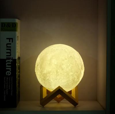 China El tacto creativo Muti remoto colorea la pequeña lámpara de la luna de la impresión 3d para los niños en venta