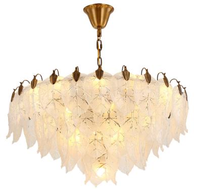 China Modern Luxury Crystal Glass Chandelier LED Gold Living Room Bedroom Hanging Lights for sale