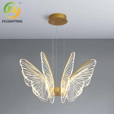China Artistic Transparent Creative Modern Butterfly Pendant Light For Bedroom Dining Room for sale