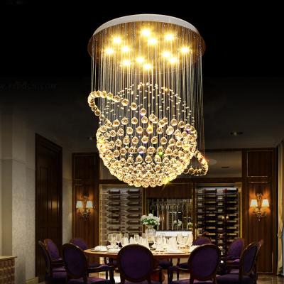 China Building Large Led Modern Crystal Ball Chandelier For Lobby Living Room for sale