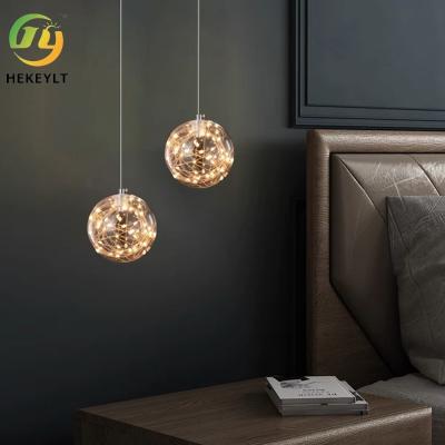 China Starry Glass Pendant Light Bedroom Bed Porch Hallway Small Pendant Light for sale