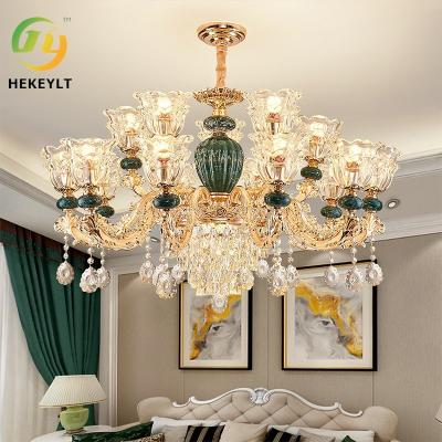 China Full Spectrum LED Luxury Glass Ceramic Chandelier Living Room Dining Room Bedroom Light à venda
