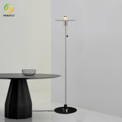 China Nordic Simple LED Metal Floor Lamp Modern Bedroom Living Room Hotel Glass Lamp for sale